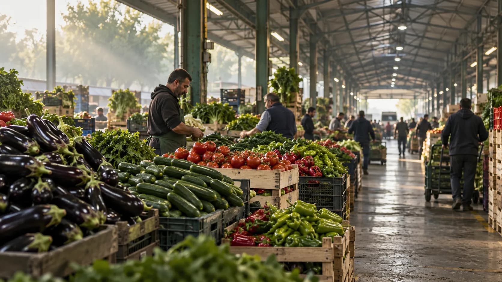 Toptancı halinde sebze kasaları, temsili kapak görseli