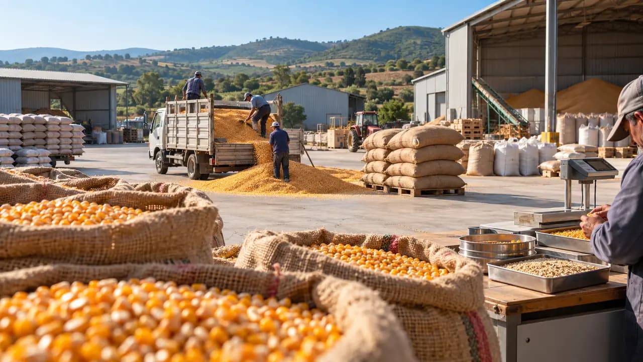 Biga'da mısır ve hububat ticaretini temsil eden temsili görsel
