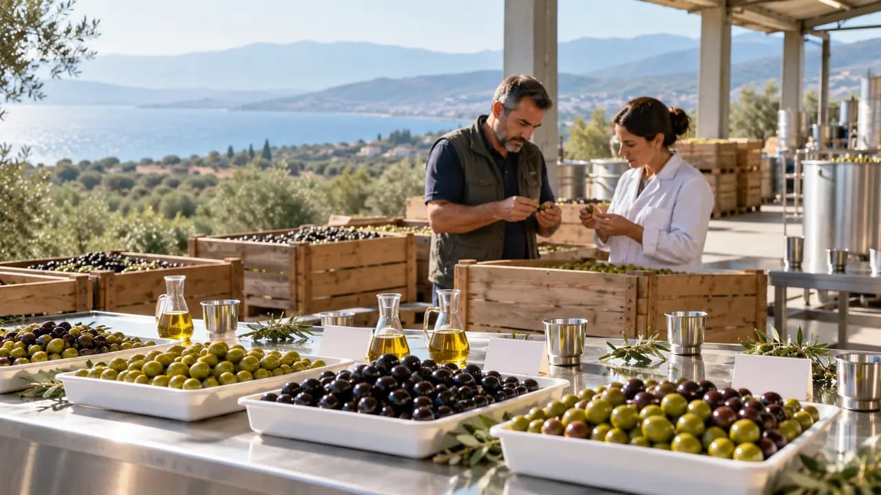 Edremit'te zeytin ve zeytinyağı ticaretini temsil eden temsili görsel